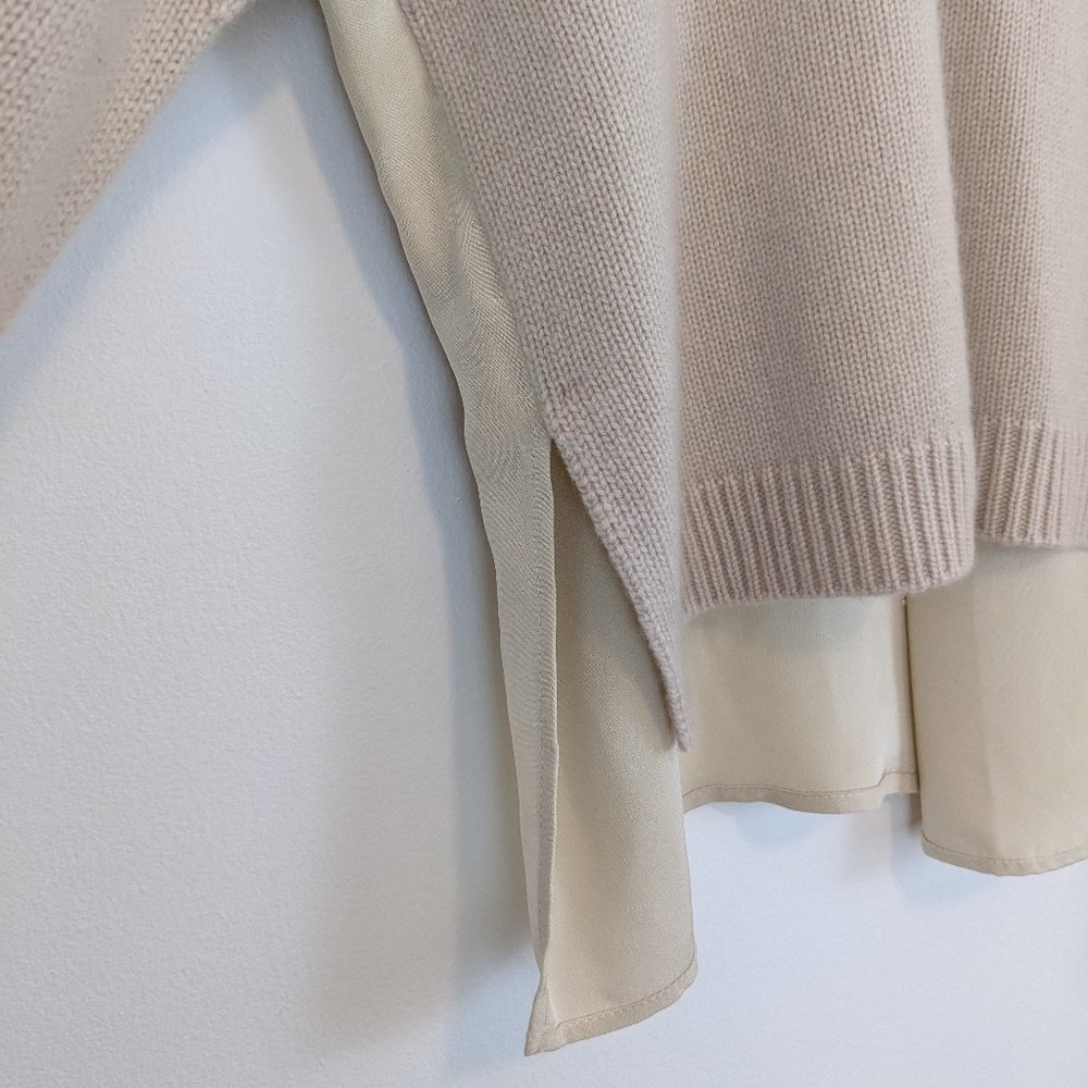 Tibi Cashmere Cream Crew Neck Sweater - Picture 8 of 11
